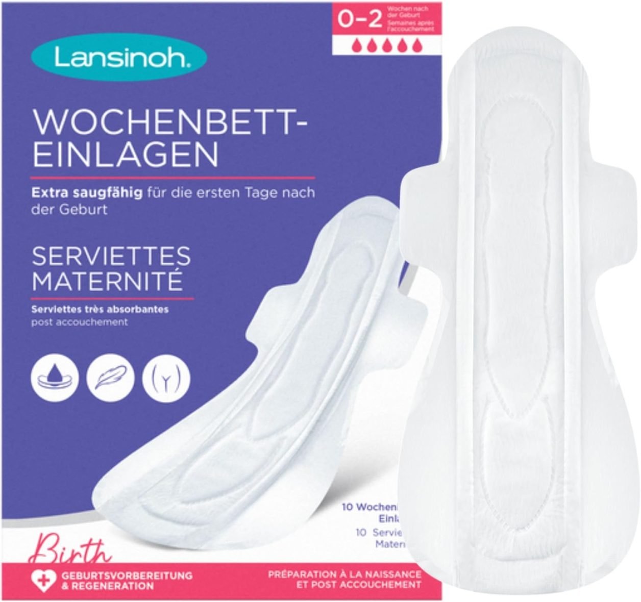 Lansinoh Serviettes maternité L 0-2 semaines (10 unités)