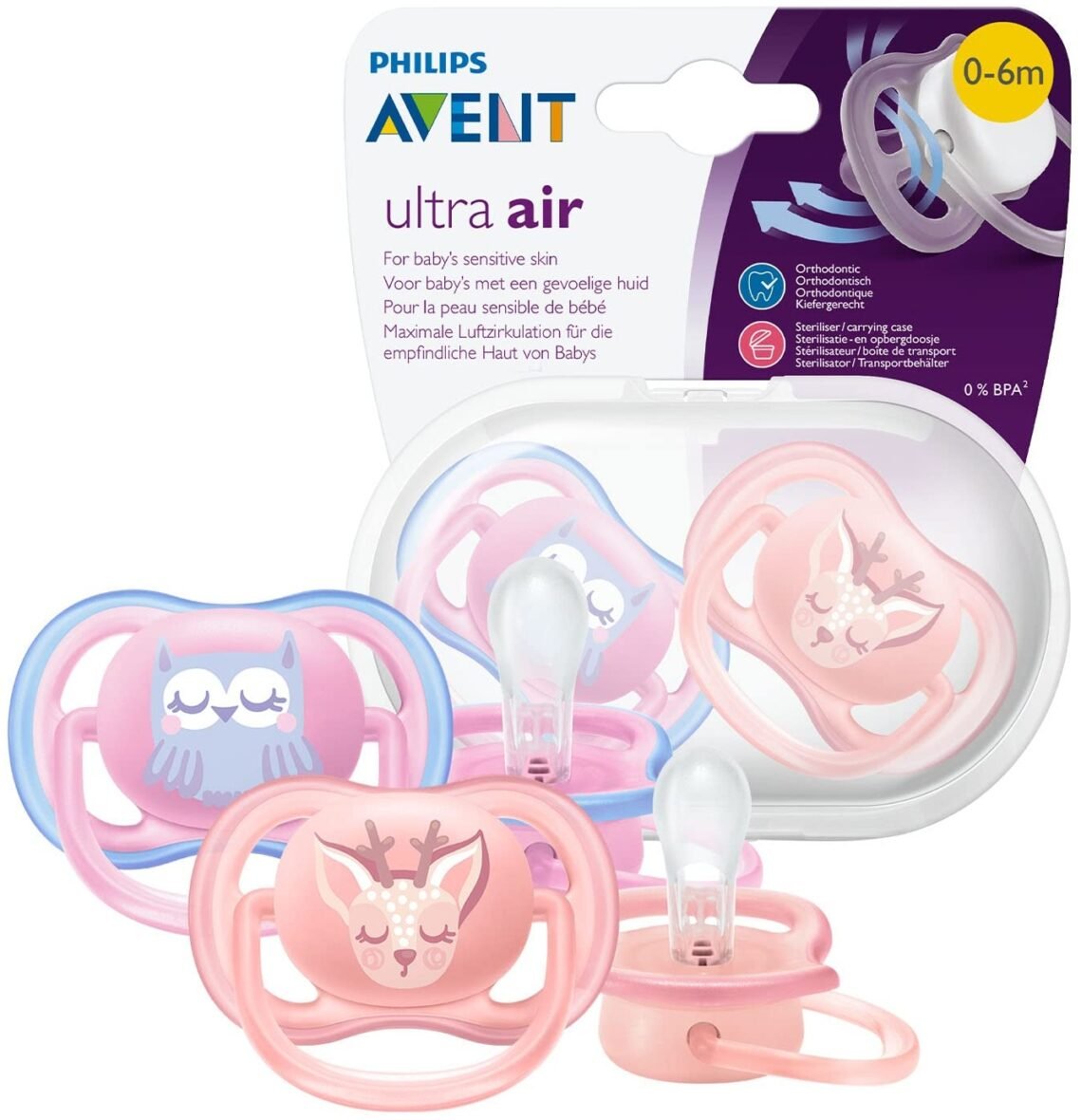 Avent Philips Tétine Ultra Air Hiboux – Gazelle 0-6m